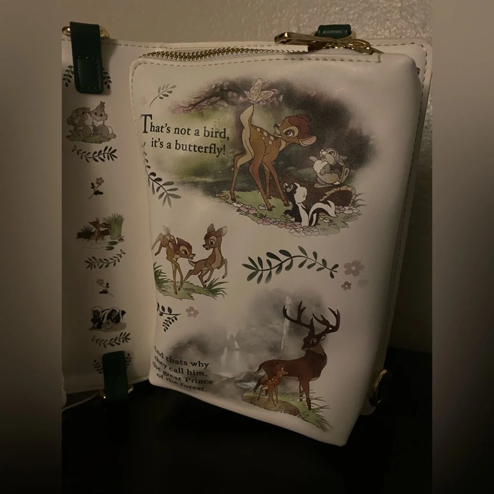 Disney Loungefly Bambi Storybook Crossbody Bag NWT Forest Green Purse